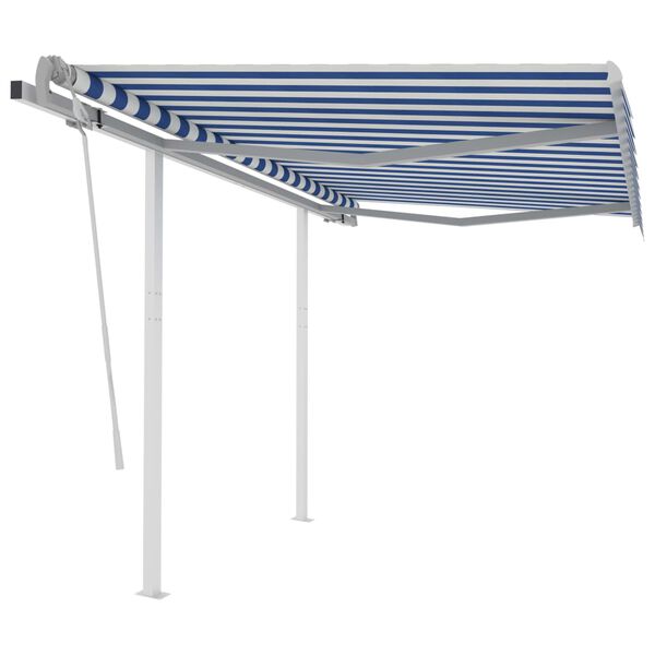 vidaXL Retractable Awning Blue and White