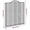 vidaXL Gabion Basket Set of 3 Silver Galvanized Iron Large