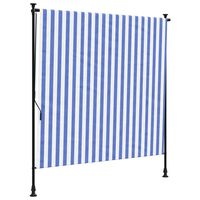 vidaXL Outdoor Roller Blind Blue and White 59.1"x106.3" Fabric&Steel