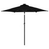 vidaXL Garden Parasol Black Polyester, Steel Large Tiltable