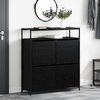 vidaXL Shoe Cabinet Black Oak 100 x 34 x 112 cm Engineered Wood
