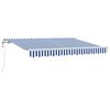 vidaXL Retractable Awning Blue and White 98.4" x 78.7