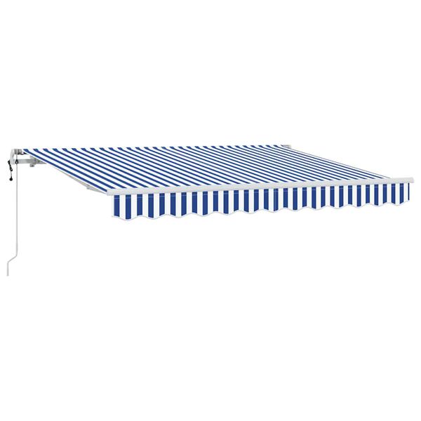 vidaXL Retractable Awning Blue and White 98.4" x 78.7