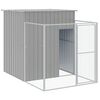 vidaXL Dog House Light grey Galvanized steel Large Sturdy Dog House