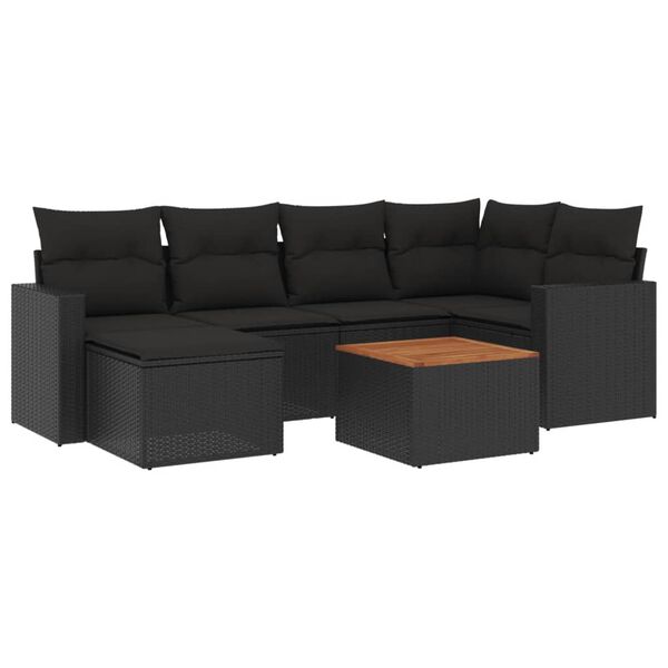vidaXL Patio Sofa Set Black