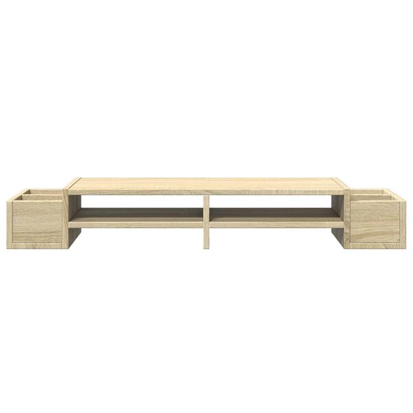 vidaXL Monitor Stand with Storage Sonoma Oak 39.4x10.6x5.9" Engineered Wood