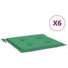 vidaXL Chair Cushion Set of 6 Green Oxford fabric (100% polyester)
