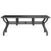 vidaXL Garden Table Grey and Black Powder-coated steel, tempered glass