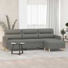 vidaXL 3-Seater Sofa with Footstool Dark Gray 82.7" Fabric