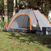 vidaXL Camping Tent 5-Person Gray and Orange Quick Release
