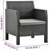 vidaXL Garden Lounge Set Anthracite Polypropylene with rattan look Medium