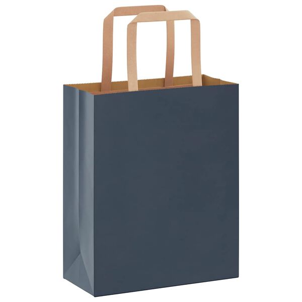 vidaXL Paper Bags 50 pcs with Handles Blue 18x8x22 cm