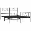 vidaXL Bed Frame Black Powder-Coated Steel King Size Bed Frame