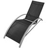 vidaXL Sun Lounger Black and Silvery Grey Textilene, Aluminum
