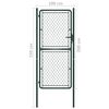 vidaXL Garden Gate Steel 39.4x78.7" Green