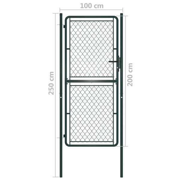 vidaXL Garden Gate Steel 39.4x78.7" Green
