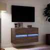 vidaXL TV Wall Cabinet Set of 2 Brown Oak Engineered Wood Medium