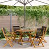 vidaXL Garden Dining Set Black Solid acacia wood Medium Foldable