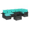 vidaXL 8 Piece Garden Sofa Set with Cushions Black Poly Rattan