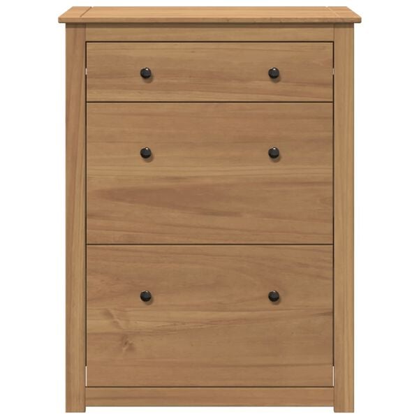 vidaXL Shoe Cabinet Honey Solid pine wood Medium Shoe Cabinet