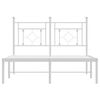 vidaXL Bed Frame White Powder-Coated Steel Full Bed Frame Rectangular