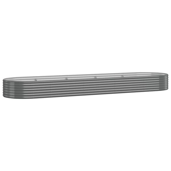 vidaXL Garden Raised Bed Grey Powder-coated steel Extra Large Durable
