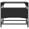 vidaXL Coffee Table Black Engineered wood, steel, glass Small