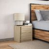 vidaXL Bedside Cabinet Sonoma Oak Engineered wood Compact