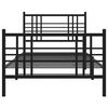 vidaXL Bed Frame Black Steel Twin Bed Frame Rectangular Traditional