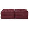 vidaXL Modular Sofa 2 pcs Maroon 55.12 x 27.56 x 14.17 in Fabric