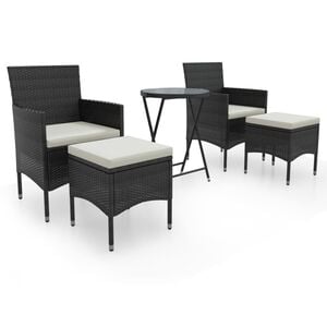 vidaXL Garden Bistro Set Black
