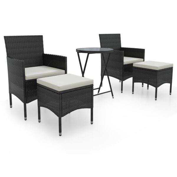 vidaXL Garden Bistro Set Black