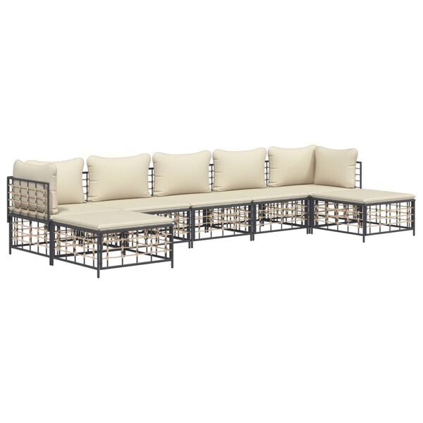 vidaXL Garden Lounge Set Anthracite, Beige