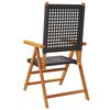vidaXL Garden Chair Set of 6 Black Solid Acacia Wood Regular Chair Size
