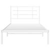 vidaXL Bed Frame White Powder-coated steel Twin Bed Frame Rectangular