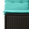 vidaXL Garden Sofa Set with Cushion 3 pcs Black and Turquoise