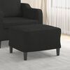 vidaXL Footstool Black Polyester, Plywood, Foam Medium Footstool