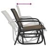 vidaXL Garden Glider Chair Brown Textilene, Steel Medium