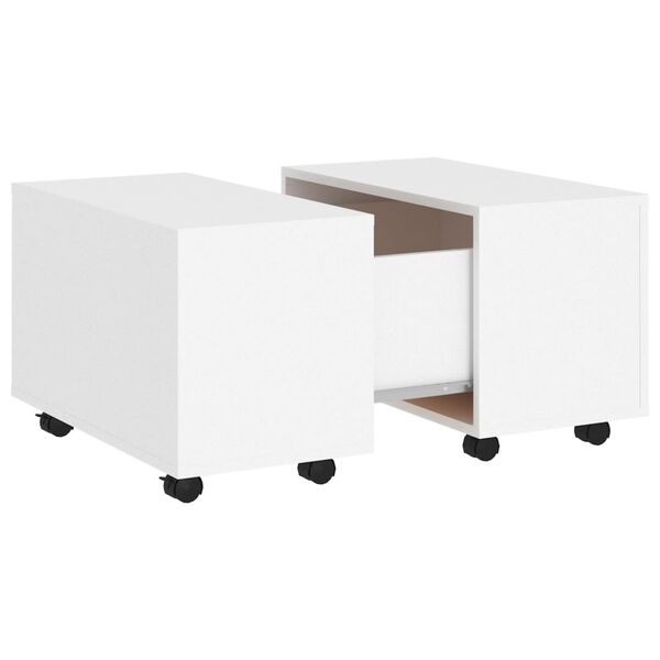 vidaXL Coffee Table White Engineered wood Medium Extendable
