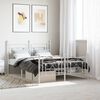 vidaXL Bed Frame White Steel Double Bed Frame Rectangular Modern
