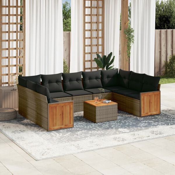 vidaXL Garden Sofa Set Grey