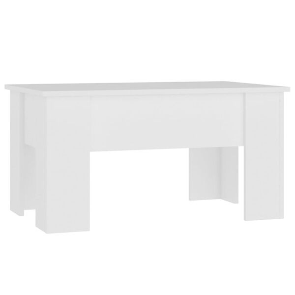 vidaXL Coffee Table White Engineered wood Medium Adjustable Armrests