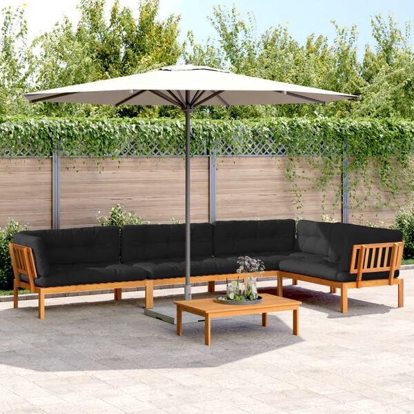 vidaXL Patio Pallet Sofa Set Set of 5 Natural wood