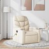 vidaXL Massage Recliner Chair Cream Fabric (100% polyester), metal, plywood