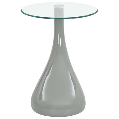 vidaXL Coffee Tables 2 pcs with Round Glass Top High Gloss Gray
