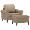 vidaXL Sofa Chair With Footstool Cappuccino