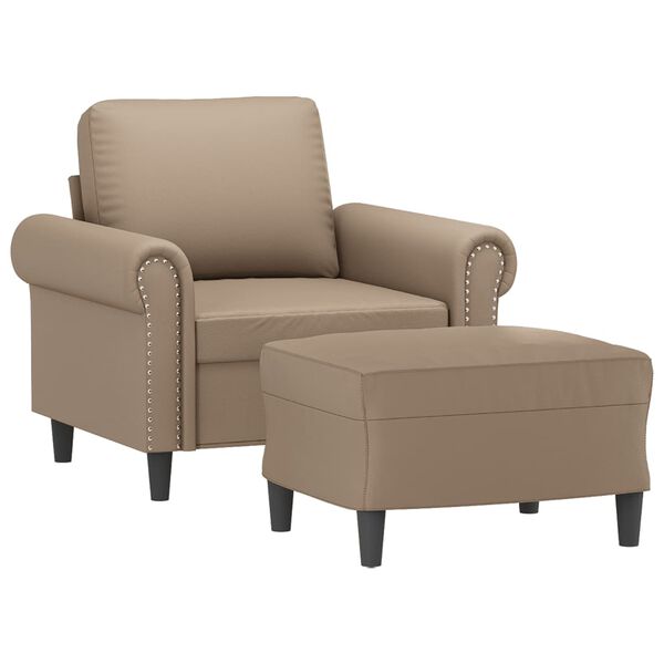 vidaXL Sofa Chair With Footstool Cappuccino