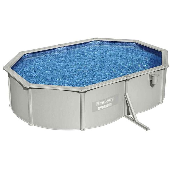 Bestway Swimming Pool Grey Galvanized steel Large Collapsible