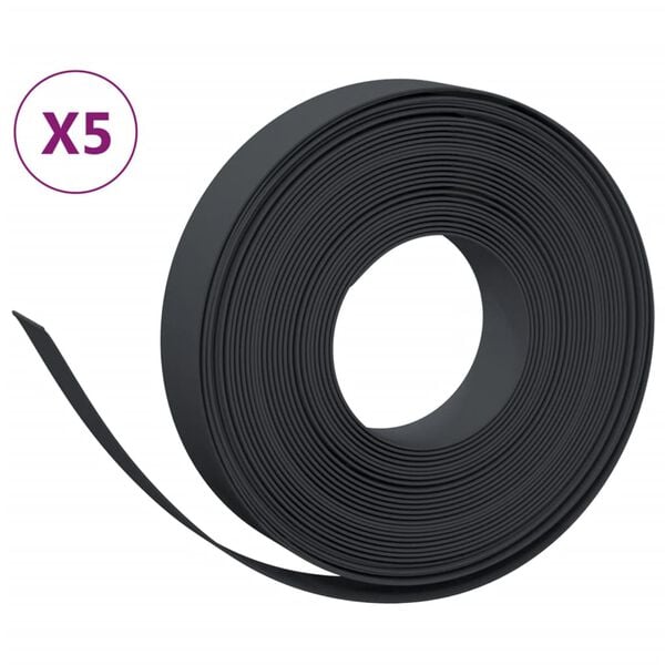 vidaXL Garden Edgings 5 pcs Black 32.8' 3.9" Polyethylene