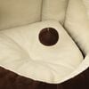 vidaXL Cat Bed Brown and Cream Fleece, PP cotton Small Cat Bed